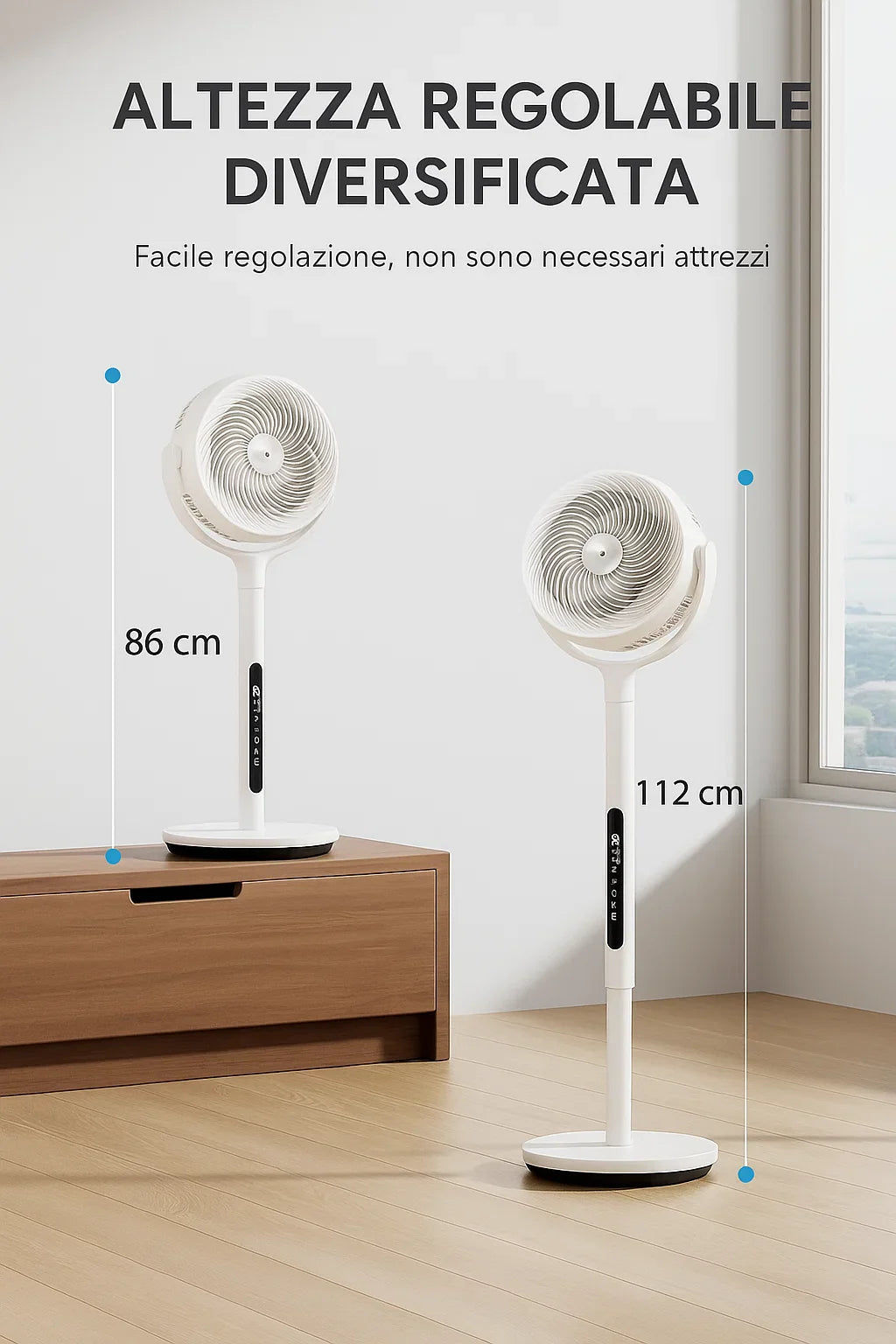Ventilatore 12 Velocità, Telecomando 360°
