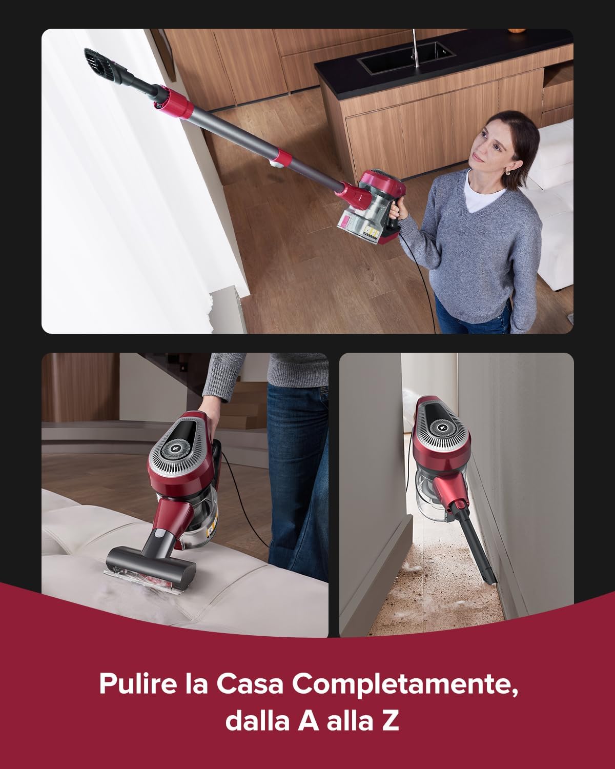 Aspirapolvere 5 in 1 con Cavo 7m e LED