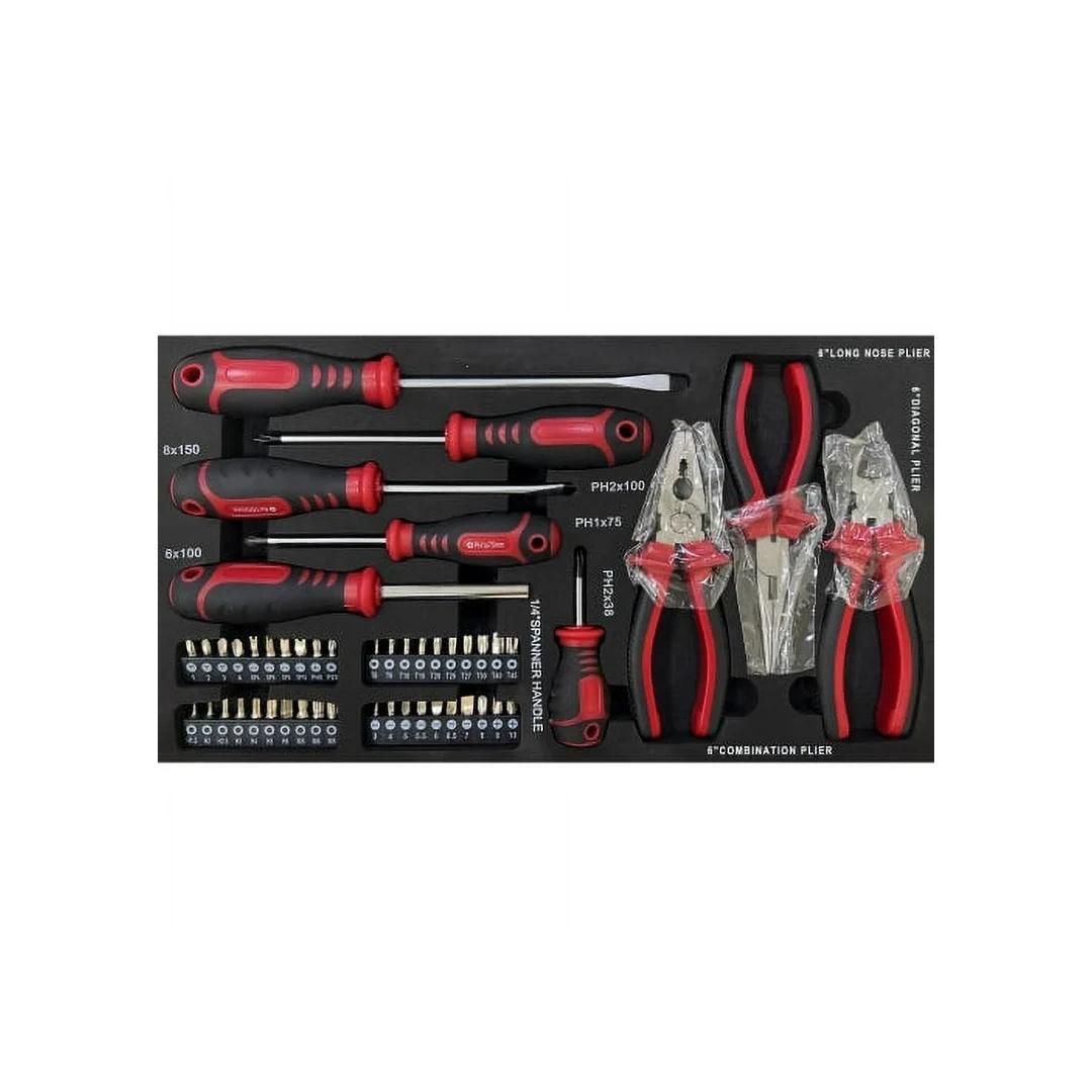Campfun Set 439 Pezzi – Cassetta Attrezzi Meccanici 4 Livelli con Cricchetto, Pinze e 3 Cassetti, Kit Completo per Casa e Officina