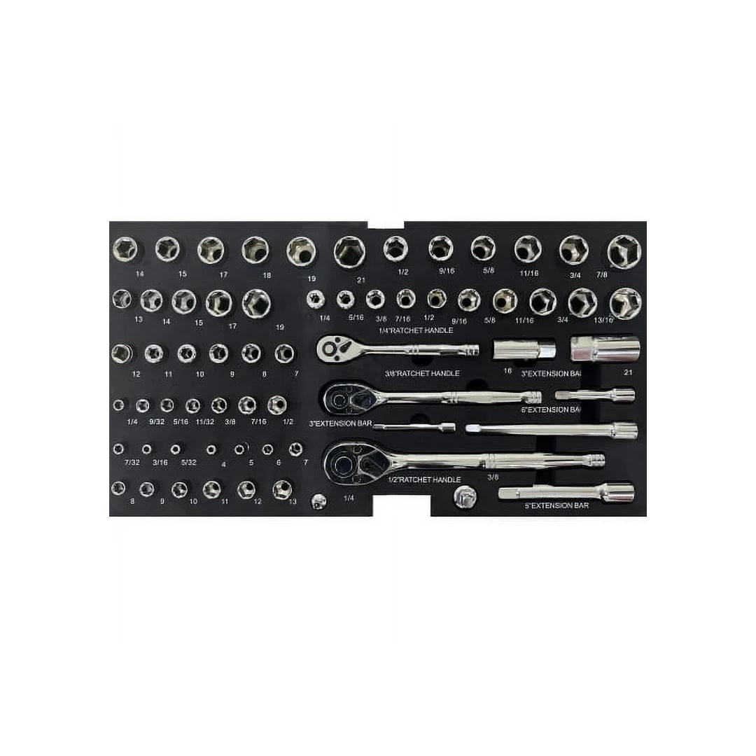 Campfun Set 439 Pezzi – Cassetta Attrezzi Meccanici 4 Livelli con Cricchetto, Pinze e 3 Cassetti, Kit Completo per Casa e Officina