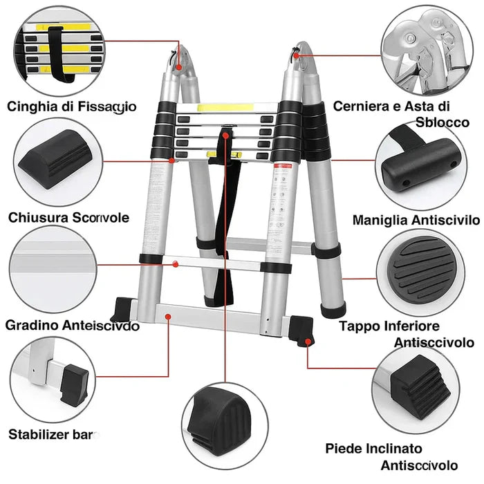 Scala Telescopica 5M in Alluminio