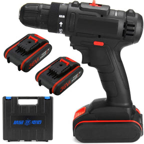 Trapano Avvitatore a Batteria 36V con Torcia, 2 Batterie e Valigetta